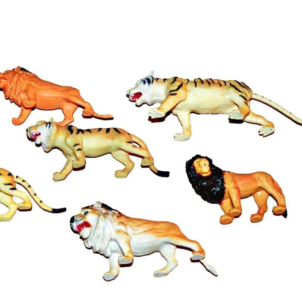 Lions Tigers Realistic Figurines Details Durable Resin